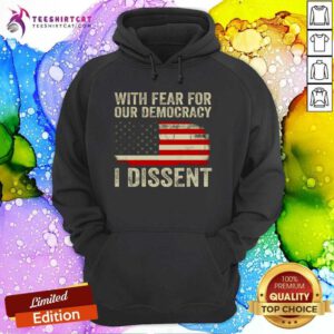 Great With Fear For Our Democracy I Dissent American Flag Hoodie