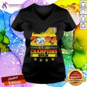 Nice 2024 UEFA Euro Best League Champions Spain Team Football V-neck