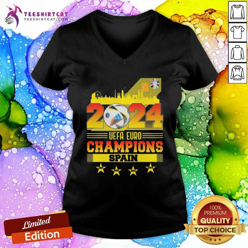 Nice 2024 UEFA Euro Best League Champions Spain Team Football V-neck