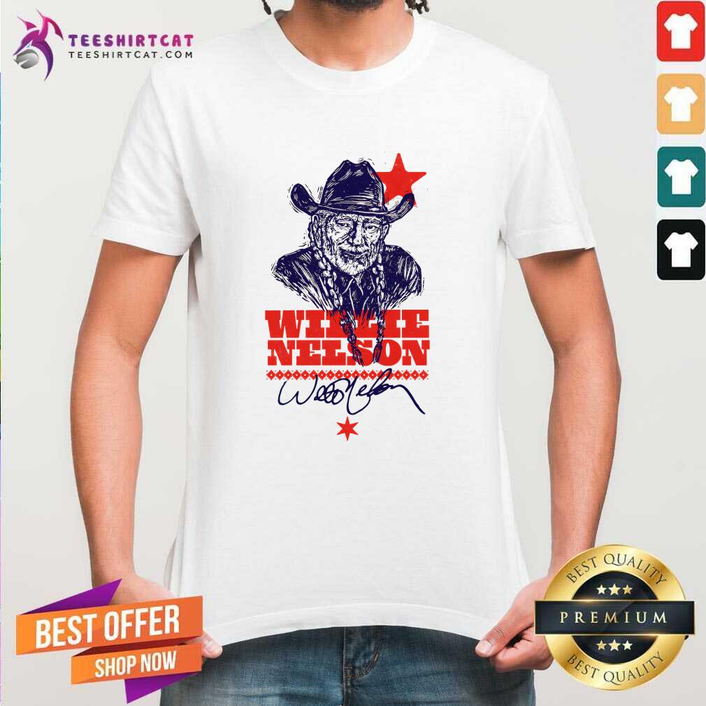 Pretty Woodcut Portrait Willie Nelson T-Shirt