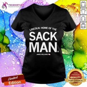 Awesome James Williams Lincoln Home Of The Sack Man V-neck