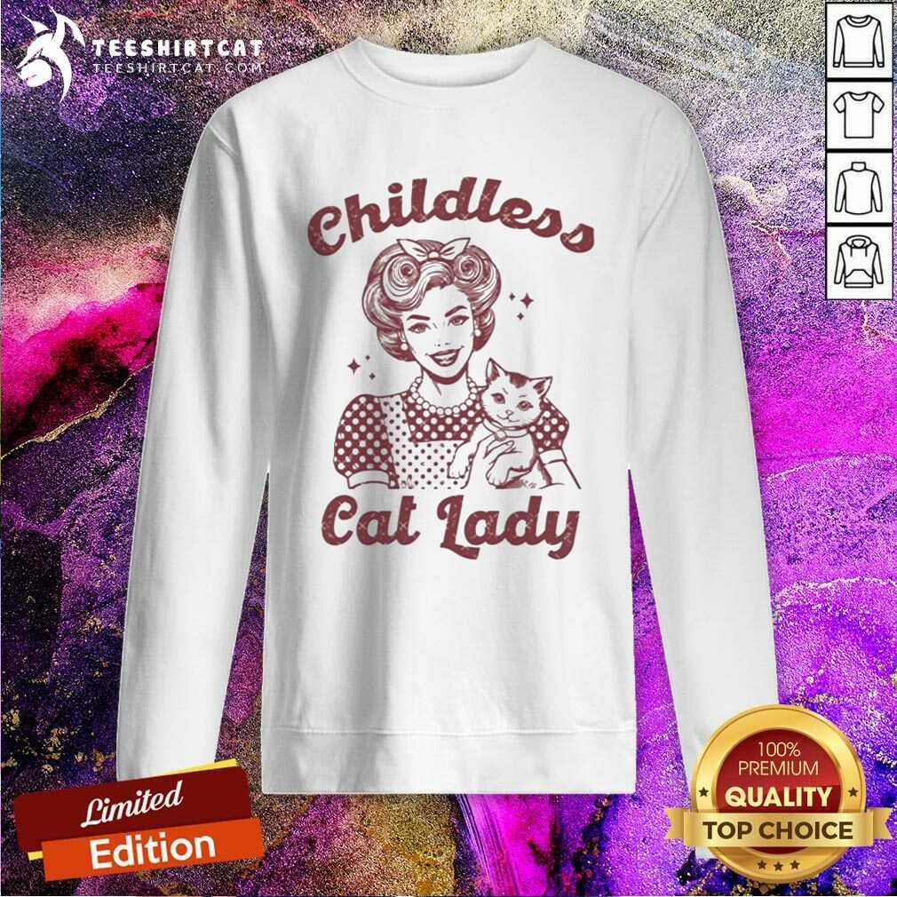 Awesome Retro Childless Cat Lady Kamala Harris Mala Sweatshirt
