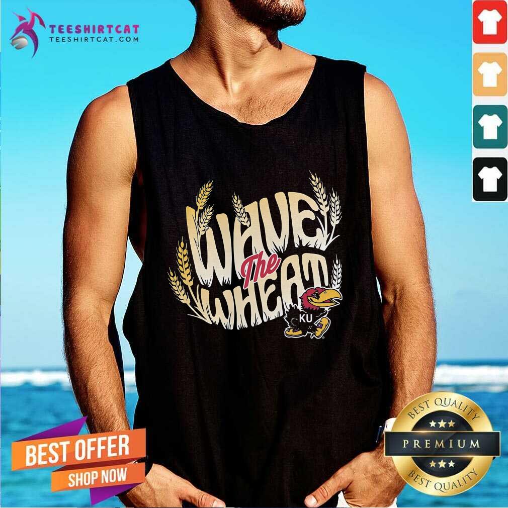 Funny KU Wave The Wheat Tank-top