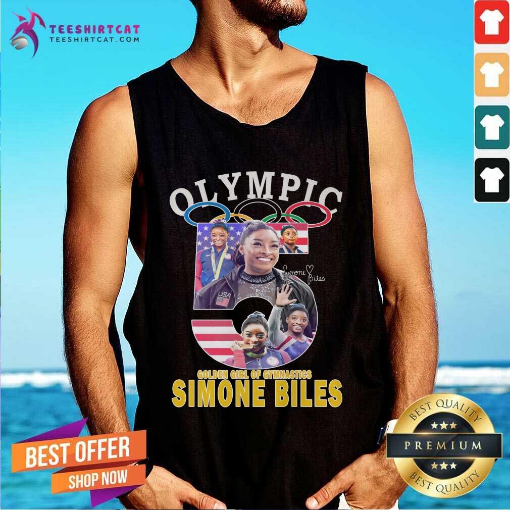 Happy Olympic Paris 2024 USA Gymnastic Gold Medal Simone Biles Tank-top