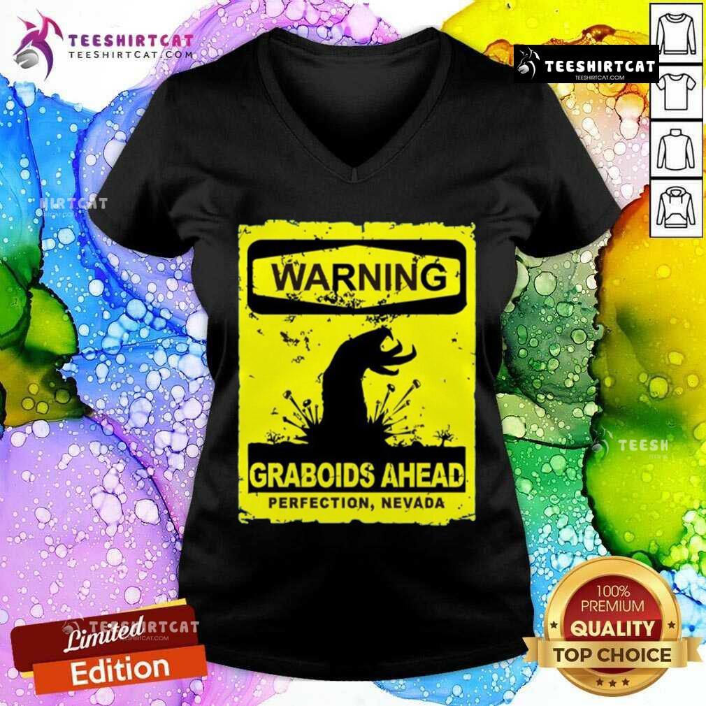 Hot Warning Graboids Ahead Vectorized V-neck