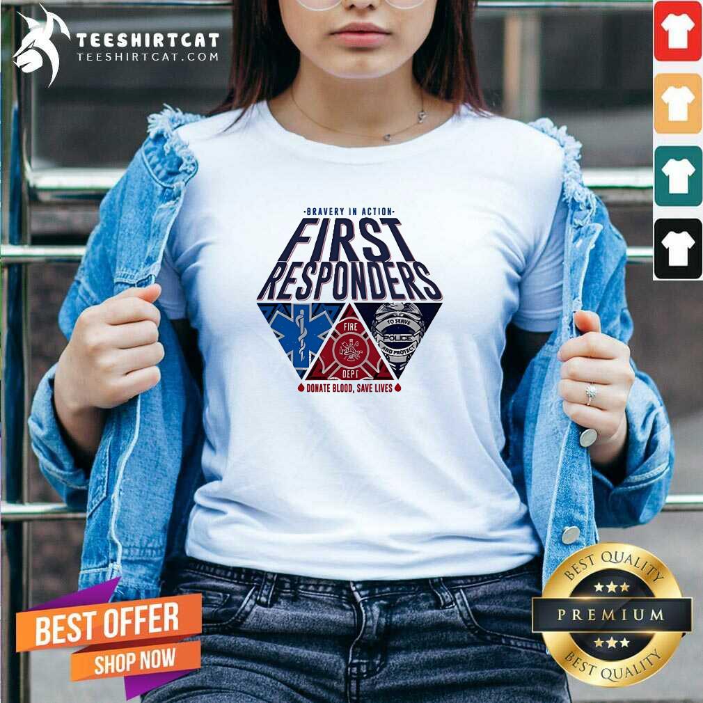 Official Bravery In Action First Responders 2024 V-neck