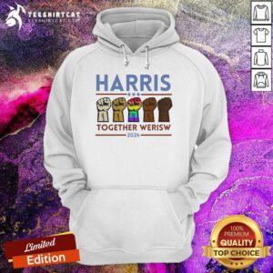 Official Harris Together We Rise 2024 Voting For Kamala Hoodie
