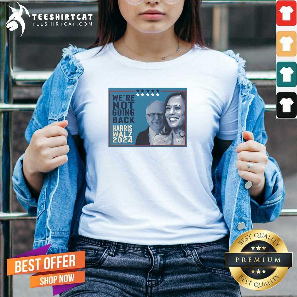 Official Kamala Harris Walz VP Freedom Team We’re Not Going Back V-neck