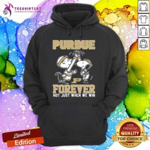 Original Peanuts Snoopy And Charlie Brown Purdue When We Win Hoodie