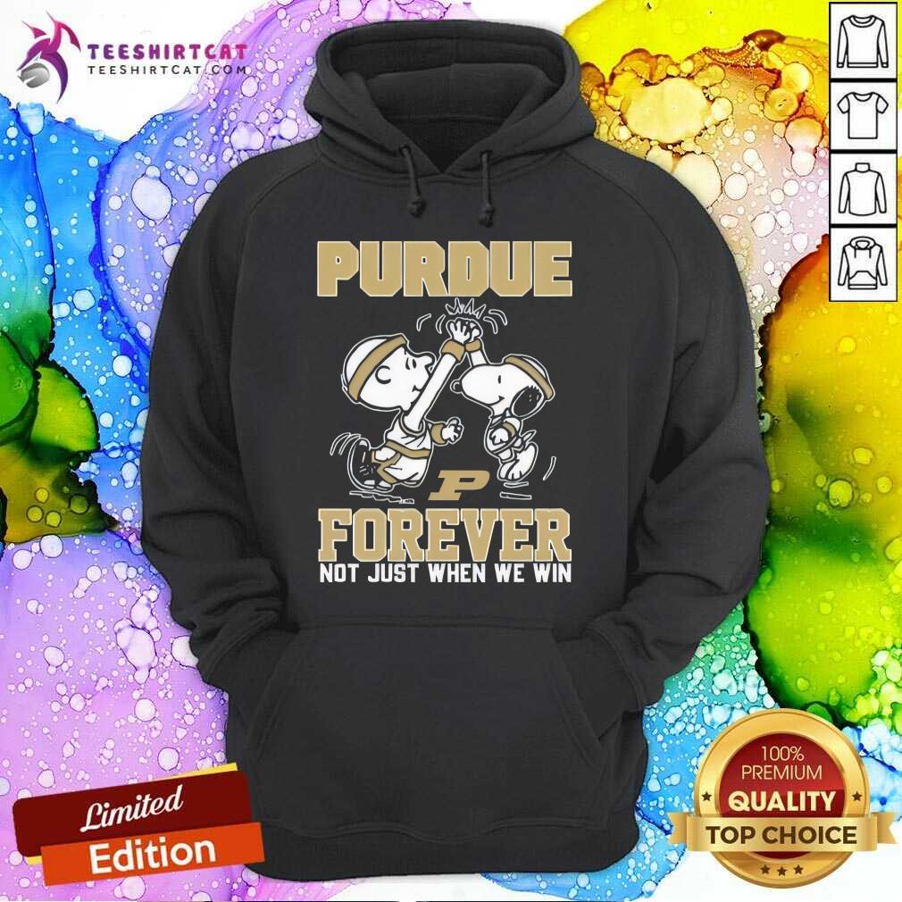 Original Peanuts Snoopy And Charlie Brown Purdue When We Win Hoodie