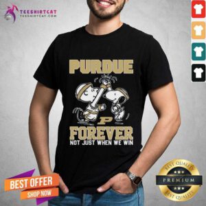 Original Peanuts Snoopy And Charlie Brown Purdue When We Win T-Shirt