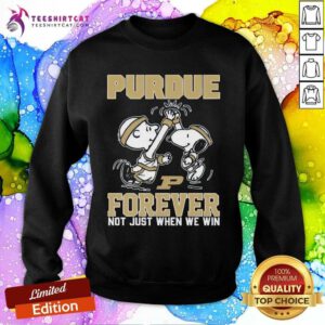 Original Peanuts Snoopy And Charlie Brown Purdue When We Win Sweatshirt