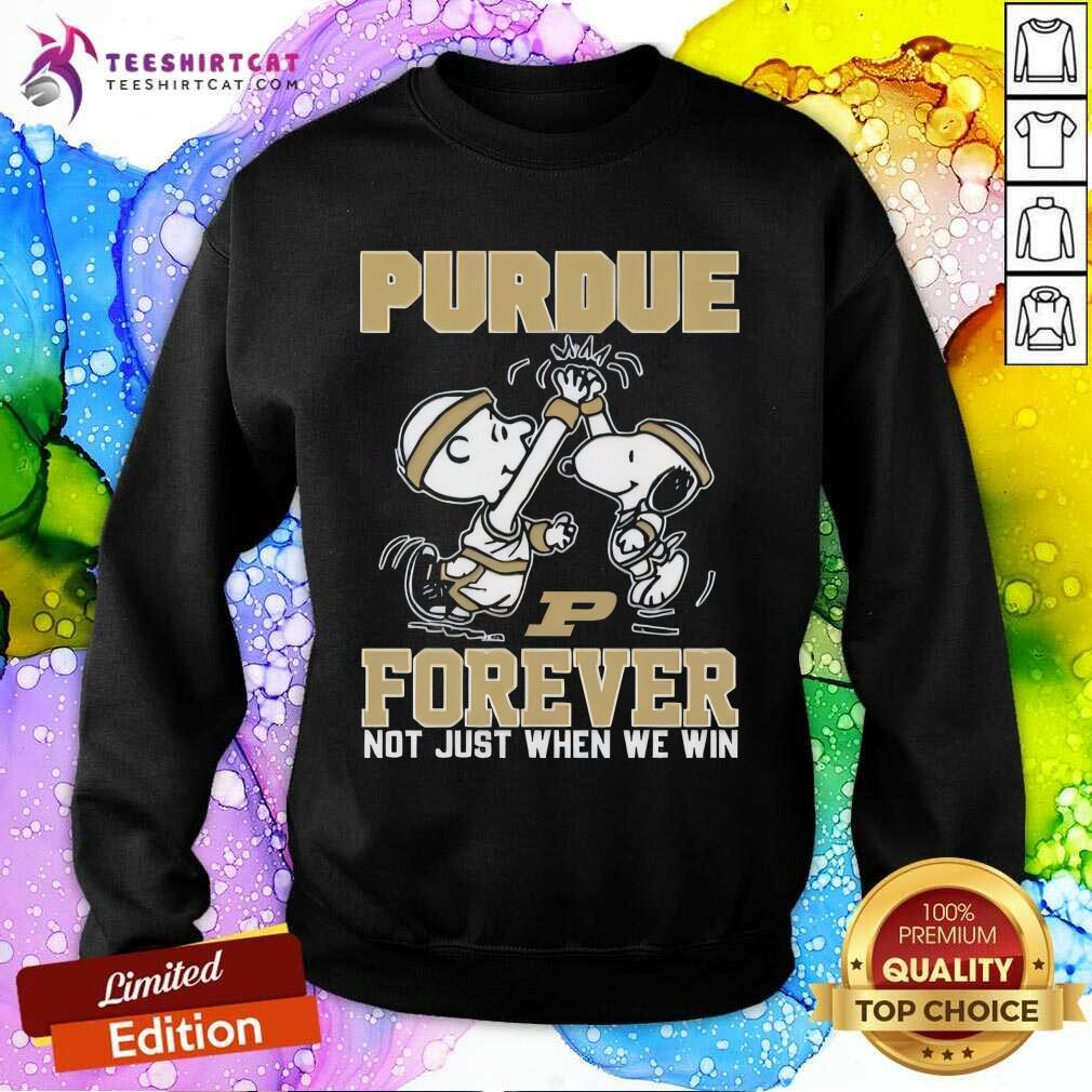 Original Peanuts Snoopy And Charlie Brown Purdue When We Win Sweatshirt