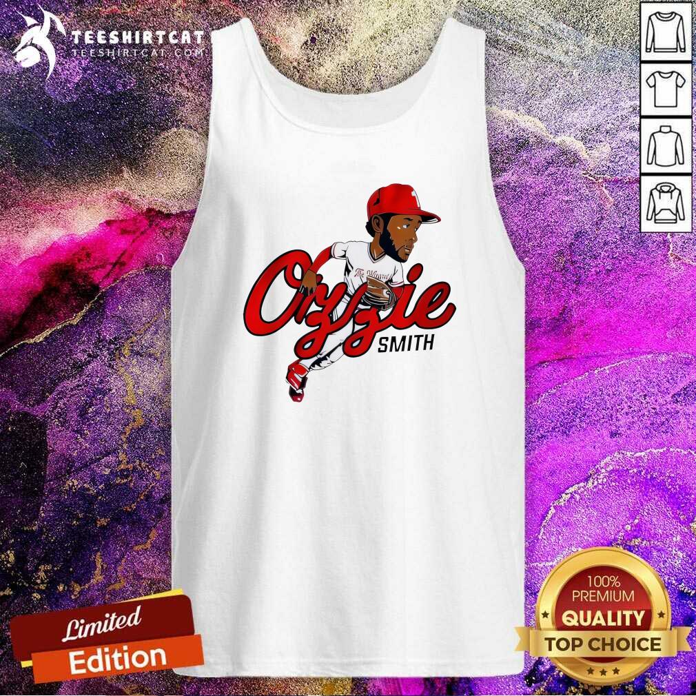 Pretty St. Louis Cardinals Ozzie Smith Caricature Tank-top