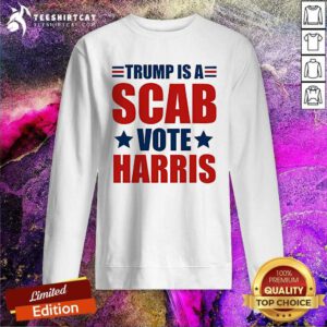 Pretty Trump Is A Scab Vote Harris Sweatshirt