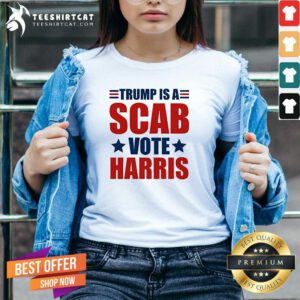 Pretty Trump Is A Scab Vote Harris V-neck