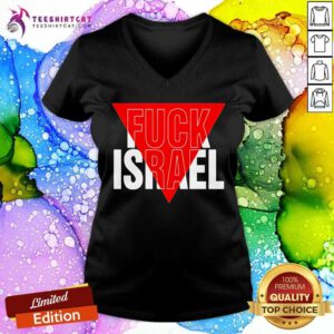 Top Israel Red Triangle V-neck