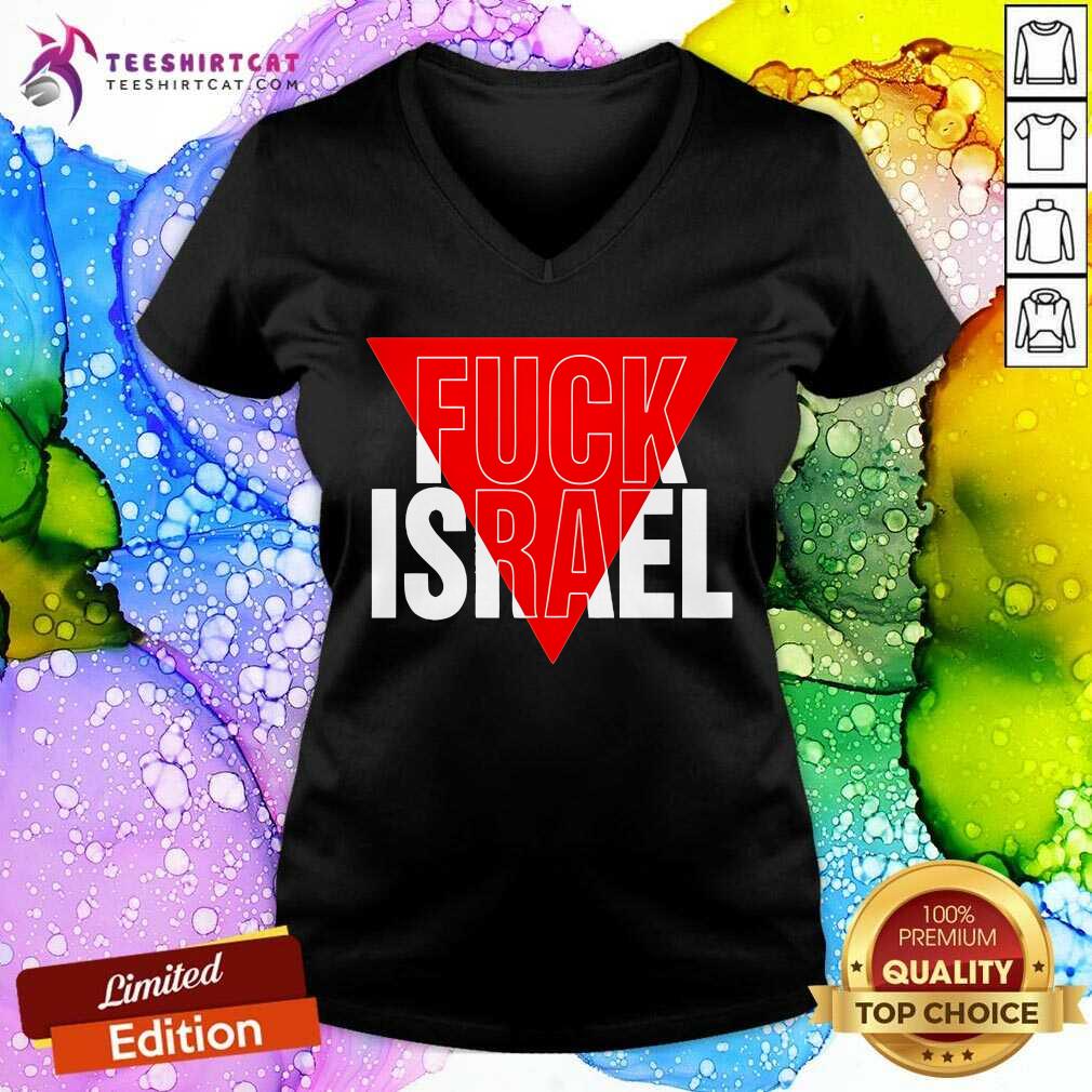 Top Israel Red Triangle V-neck