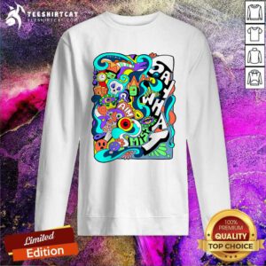 Top Lively Scribbles Doodle Oversized Sweatshirt