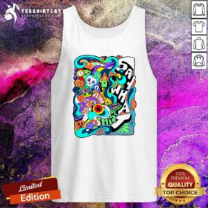 Top Lively Scribbles Doodle Oversized Tank-top