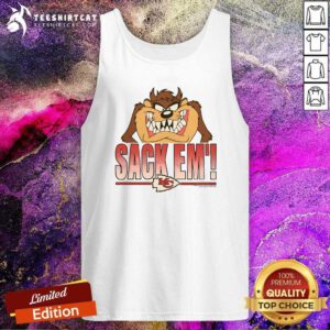 Awesome Looney Tunes Taz Sack Em' X Kansas City Chiefs Tank-top