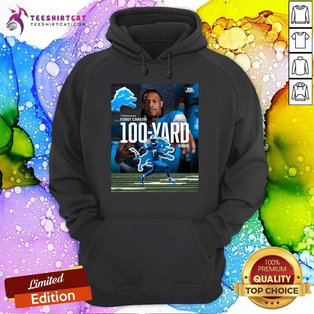 Funny Detroit Lions Wr Jameson Williams First Career 100-Yard Game Hoodie