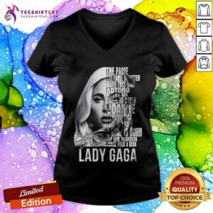 Funny Lady Gaga Full All Albums Signature V-neck