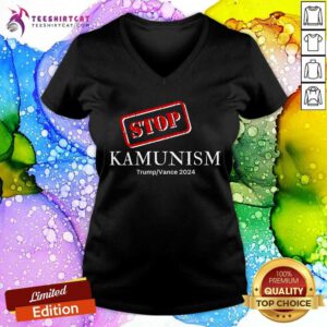 Funny Stop Kamunism Kamala Harris 2024 Trump Vance Supporters V-neck