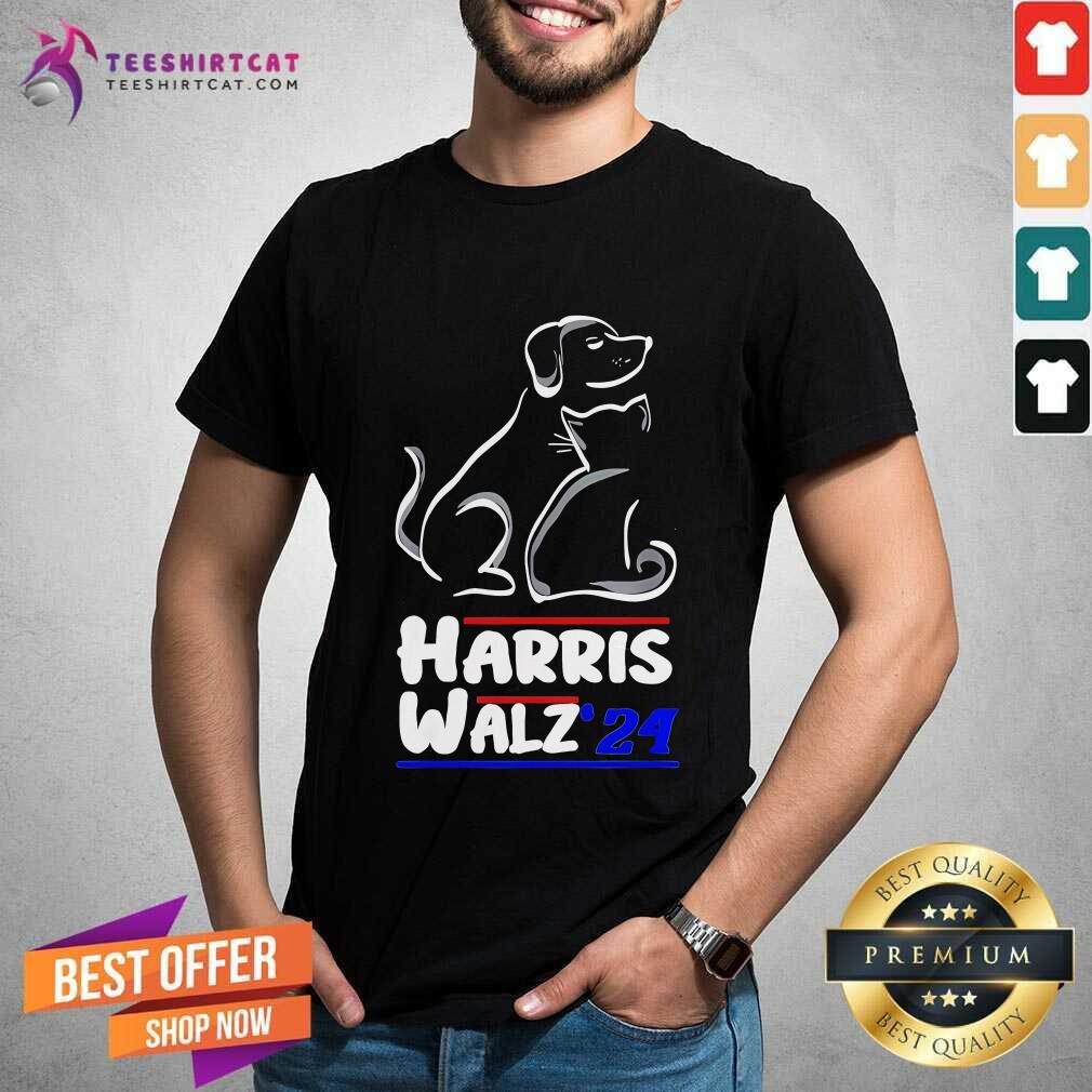 Hot Cat Dog Ladies For Kamala 2024 President Kamala Harris T-Shirt