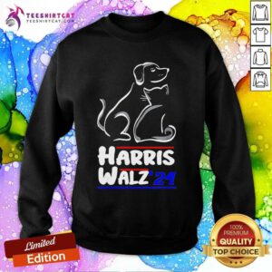Hot Cat Dog Ladies For Kamala 2024 President Kamala Harris Sweatshirt