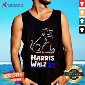 Hot Cat Dog Ladies For Kamala 2024 President Kamala Harris Tank-top