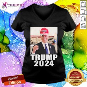 Hot Joe Biden Trump 2024 Hat V-neck