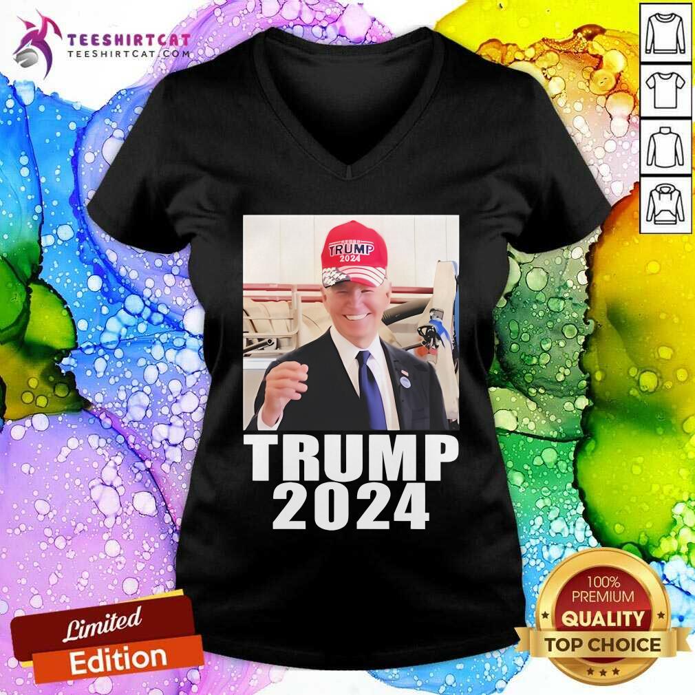 Hot Joe Biden Trump 2024 Hat V-neck