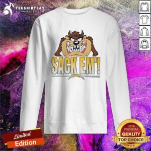Hot Looney Tunes Taz Sack Em' X Los Angeles Chargers Sweatshirt