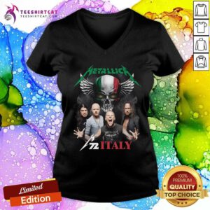 Hot Metallic Metallica Italy 2024 V-neck