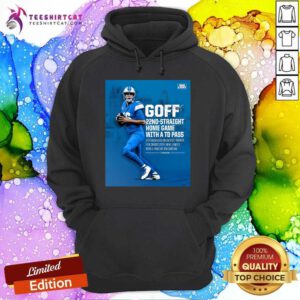 Nice Detroit Lions Goff 22nd-Straight Home Game With A Td Pass Hoodie