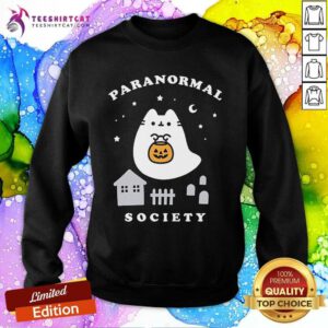 Nice Ghost Cat Boosheen Paranormal Society Sweatshirt