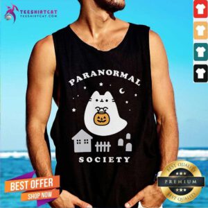 Nice Ghost Cat Boosheen Paranormal Society Tank-top