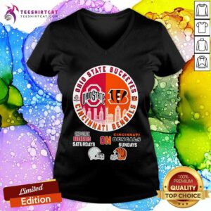 Nice Ohio State Buckeyes Saturdays On Cincinnati Bengals 2024 V-neck