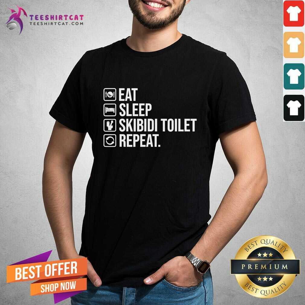 Official Eat Sleep Skibidi Toilet Repeat Skibidi Toilet Meme T-Shirt