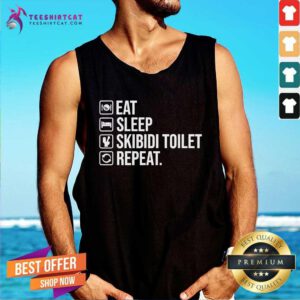 Official Eat Sleep Skibidi Toilet Repeat Skibidi Toilet Meme Tank-top