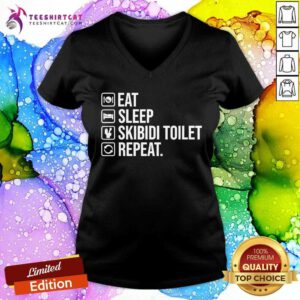 Official Eat Sleep Skibidi Toilet Repeat Skibidi Toilet Meme V-neck