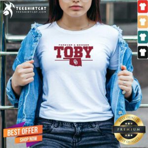 Official Oklahoma Sooners White Forever Sooner Toby V-neck