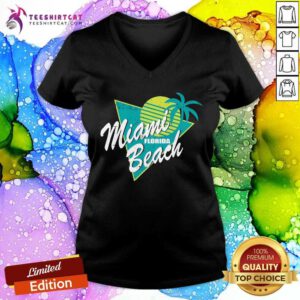 Premium Miami Florida Beach Retro V-neck