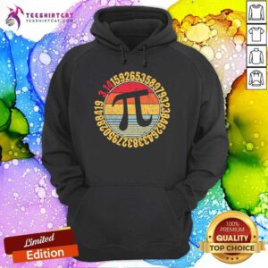 Premium Nerdy Math Pi Symbol Mathlete Sunset Hoodie