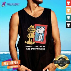 Pretty Garfield Inside You There Are Two Wolves Snoopy Tank-top