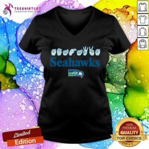 Pretty Love Sign X Seahawks ASL V-neck