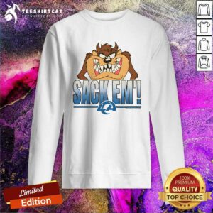 Top Looney Tunes Taz Sack Em' X Los Angeles Rams Sweatshirt
