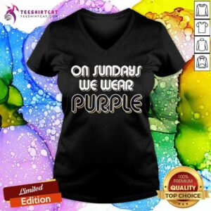 Top On Sundays We Wear Purple V-neck