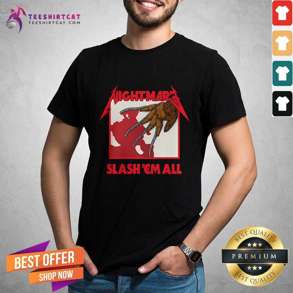 Awesome Happy Halloween Nightmare Slash Em All Freddy Krueger T-Shirt